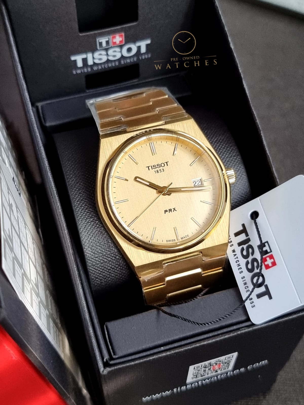 Tissot PRX Gold Stainless Steel Gold Dial Quartz Watch for Gents - T137.410.33.021.00