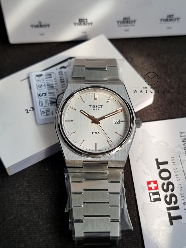 TISSOT  PRX Quartz Silver Dial Men's Watch Item No. T137.410.11.031.00 Hover Image