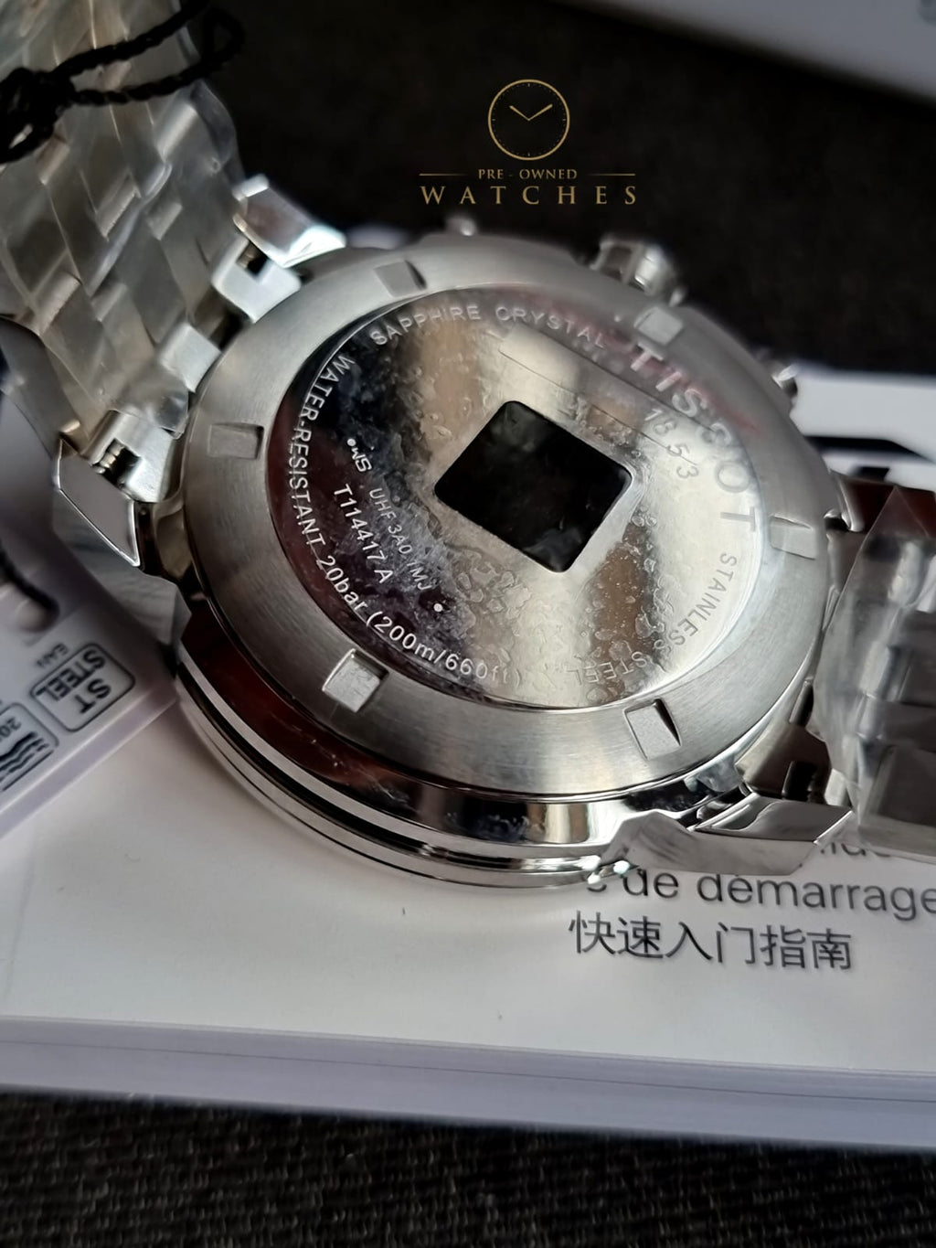 Tissot PRC 200 Silver Stainless Steel Black Dial Chronograph Quartz Watch for Gents - T114.417.11.057.00