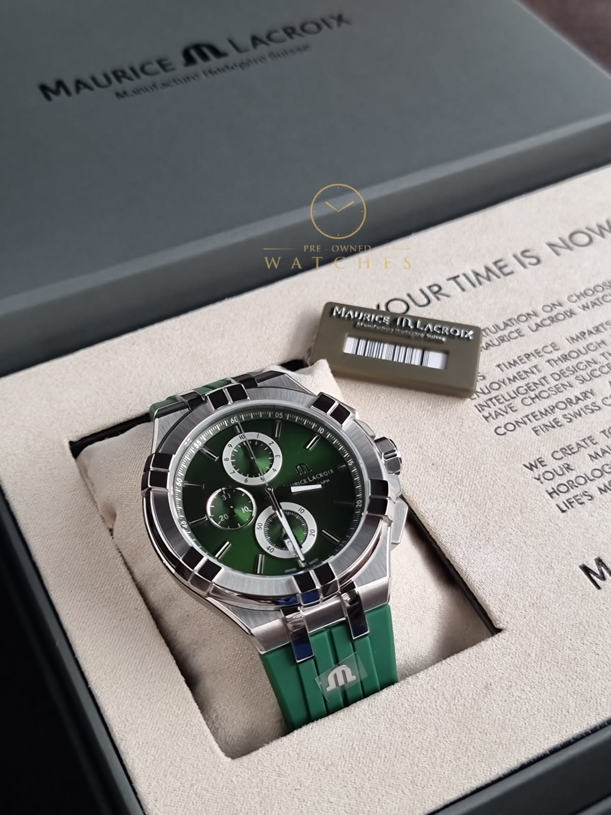 Maurice Lacroix Aikon Quartz Chronograph Green AI1018-SS000-630-5