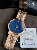 Movado Men’s Swiss Made Quartz Stainless Steel Blue Dial 40mm Watch 0607353