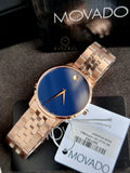 Movado Men’s Swiss Made Quartz Stainless Steel Blue Dial 40mm Watch 0607353