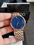 Movado Men’s Swiss Made Quartz Stainless Steel Blue Dial 40mm Watch 0607353