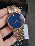 Movado Men’s Swiss Made Quartz Stainless Steel Blue Dial 40mm Watch 0607353