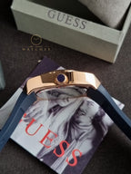 Guess Men’s Quartz Blue Silicone Strap Black Dial 43mm Watch GW0569G3