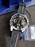 Tommy Hilfiger Men’s Quartz Silicone Strap Black Dial 46mm Watch 1791473