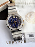 Versace Men’s Quartz Swiss Made Silver Stainless Steel Blue Dial 43mm Watch VEZ900221