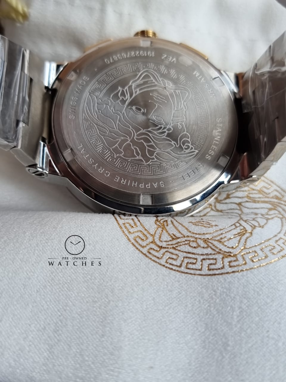Versace Men’s Quartz Swiss Made Silver Stainless Steel Blue Dial 43mm Watch VEZ900221