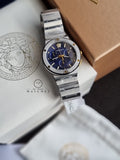 Versace Men’s Quartz Swiss Made Silver Stainless Steel Blue Dial 43mm Watch VEZ900221