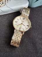 Fossil Women’s Quartz Stainless Steel Gold Dial 36mm Watch ES3434
