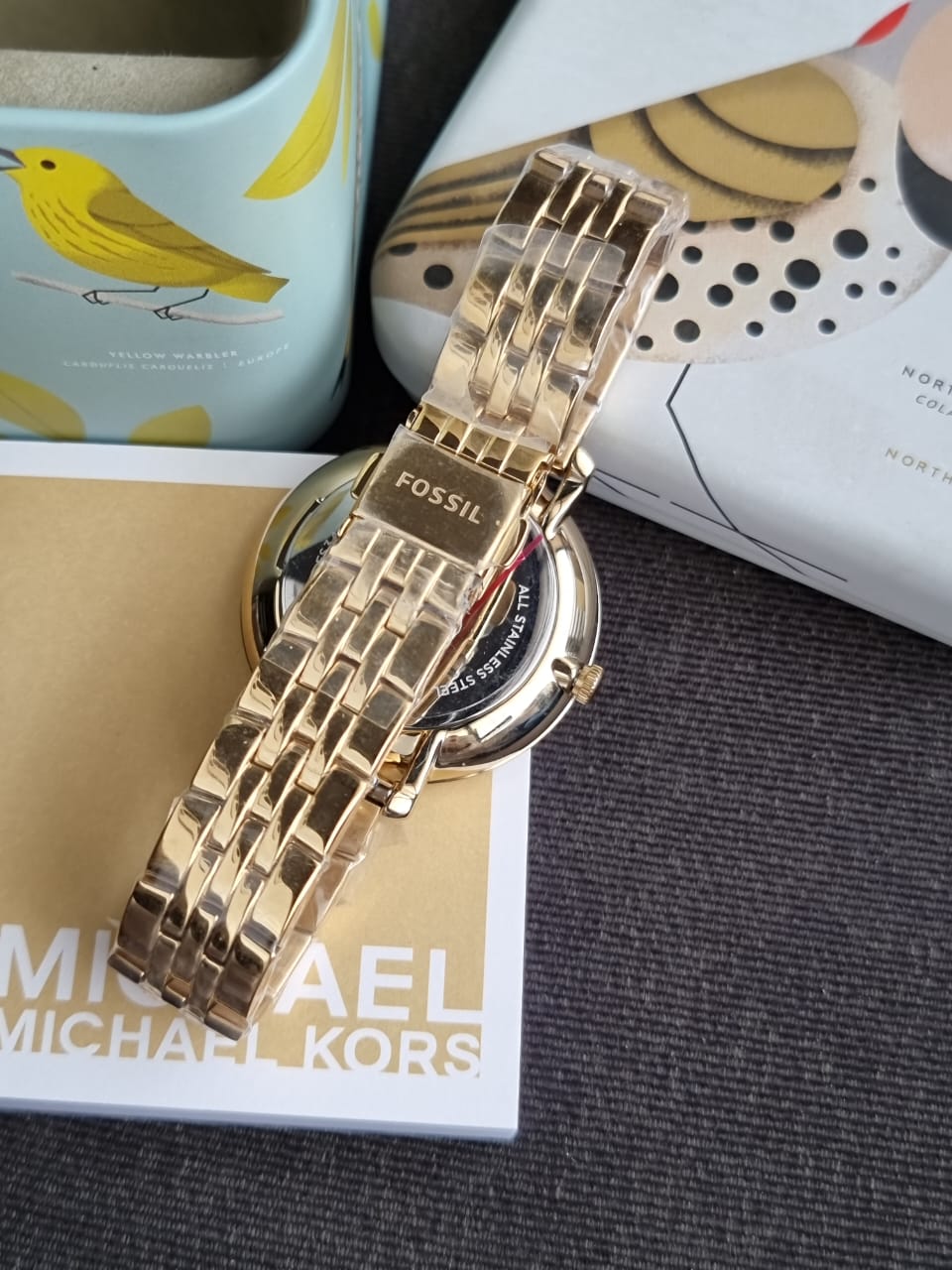 Fossil Women’s Quartz Stainless Steel Gold Dial 36mm Watch ES3434