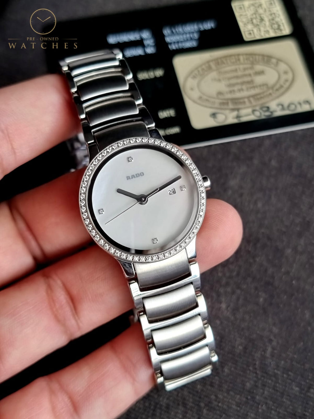 Rado Ladies R30936903 Centrix White Dial Diamonds Watch