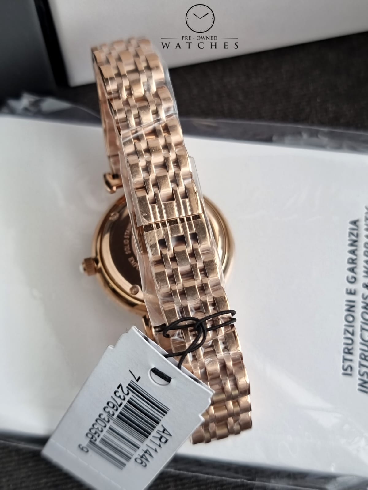 Emporio Armani Women’s Quartz Rose Gold Stainless Steel Silver Dial 32mm Watch AR11446