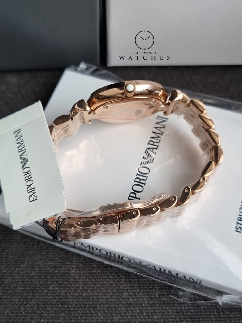 Emporio Armani Women’s Quartz Rose Gold Stainless Steel Silver Dial 32mm Watch AR11446