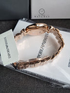 Emporio Armani Women’s Quartz Rose Gold Stainless Steel Silver Dial 32mm Watch AR11446