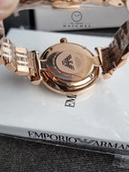 Emporio Armani Women’s Quartz Rose Gold Stainless Steel Silver Dial 32mm Watch AR11446
