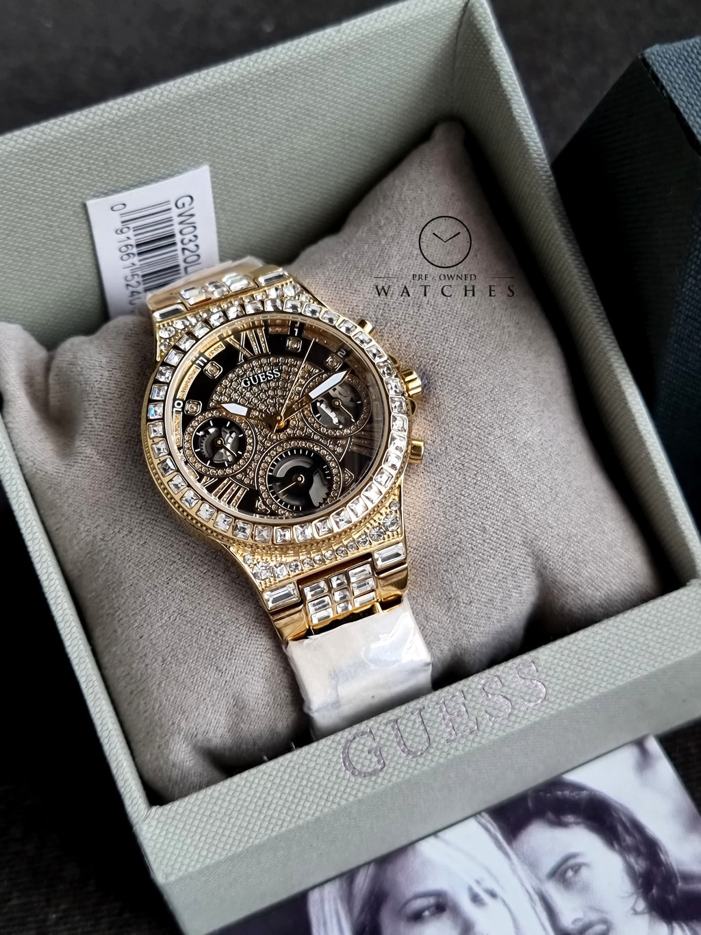 Guess Women’s Quartz Gold Stainless Steel Gold & Black Dial 36mm Watch GW0320L5