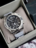 Guess Men’s Quartz Silver Stainless Steel Black Dial 43mm Watch GW0056G1