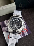 Guess Men’s Quartz Silver Stainless Steel Black Dial 43mm Watch GW0056G1