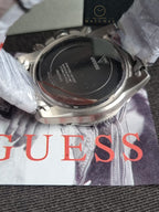 Guess Men’s Quartz Silver Stainless Steel Black Dial 43mm Watch GW0056G1