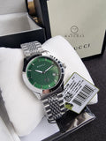 G-Timeless Quartz Green Dial Stainless Steel Men's Watch