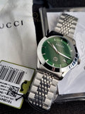 G-Timeless Quartz Green Dial Stainless Steel Men's Watch