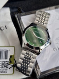 G-Timeless Quartz Green Dial Stainless Steel Men's Watch
