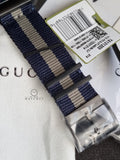 Gucci Coupe Blue-Gray-Blue Web Nylon Nato Blue Guilloche Dial Chronograph Quartz Watch for Gents - YA131203