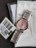 GuGucci Women’s Quartz Two Tone Stainless Steel Pink Mother Of Pearl Dial 27mm Watch YA126536