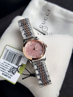 Gucci GUCCI G Timeless Quartz Ladies Watch YA126538 Pink Shell  Bracelet Type