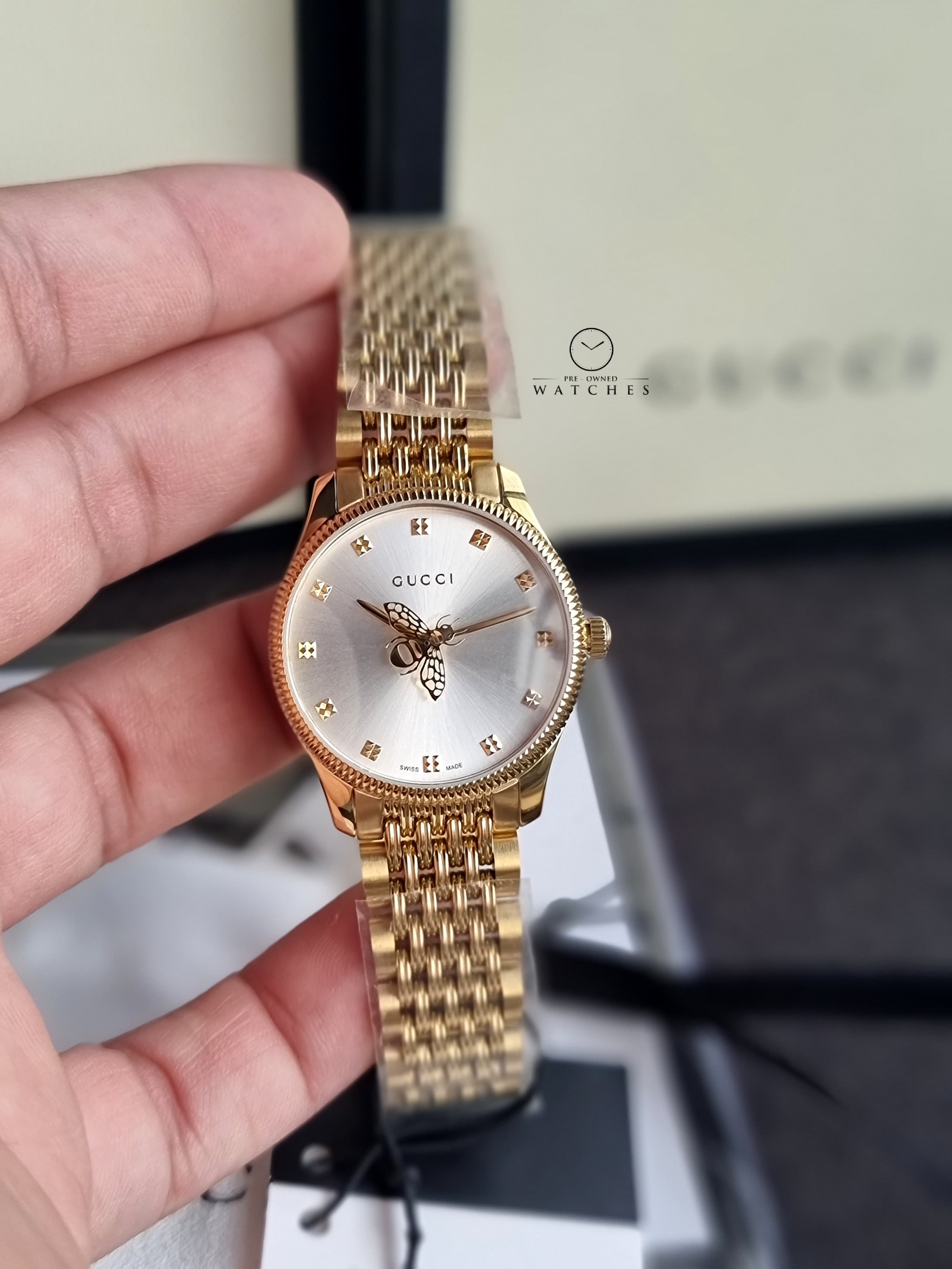 GUCCIG-Timeless Quartz Silver Dial Ladies Watch YA1265021