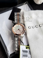Gucci Women’s Swiss Made Quartz Two-tone Stainless Steel Mother of Pearl Dial 27mm Watch YA126539