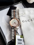 Gucci Women’s Swiss Made Quartz Two-tone Stainless Steel Mother of Pearl Dial 27mm Watch YA126539