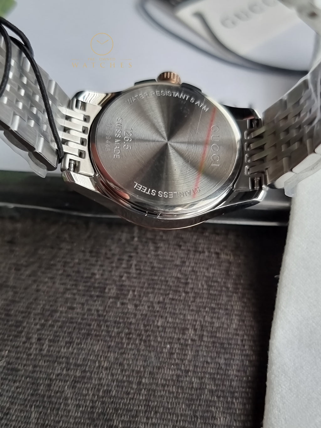 Gucci Women’s Swiss Made Quartz Two-tone Stainless Steel Mother of Pearl Dial 27mm Watch YA126539