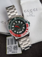 Gucci Men’s Swiss Made Quartz Stainless Steel Green Dial 45mm Watch YA136222