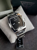 Guess Men’s Quartz Silver Stainless Steel Black Dial 43mm Watch GW0387G1