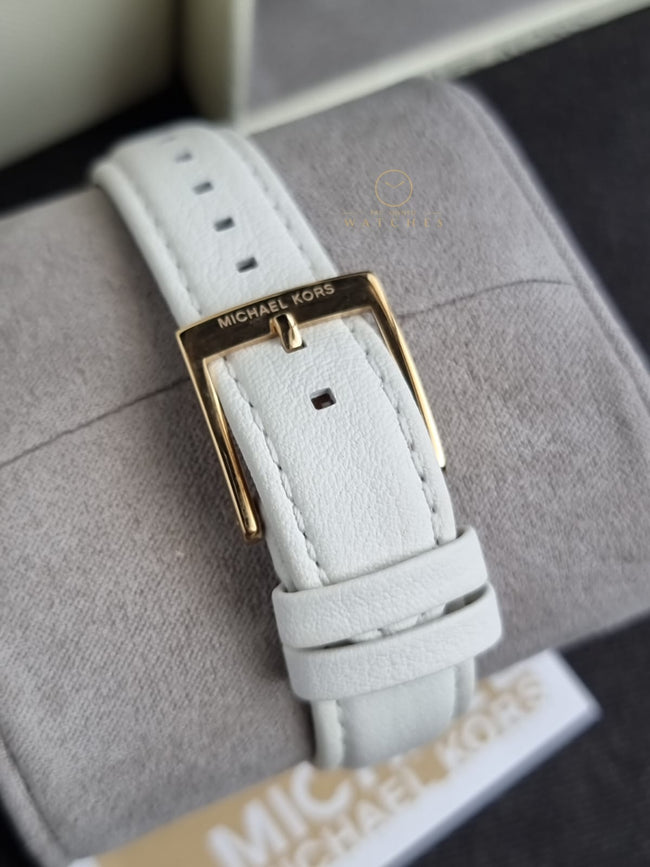 Michael Kors Leather Analog White Dial Women Watch-Mk7466 Main Image