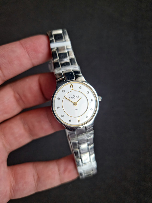 Skagen Women's 572SSGX Denmark Silver Tone Crystal Accent Watch Main Image