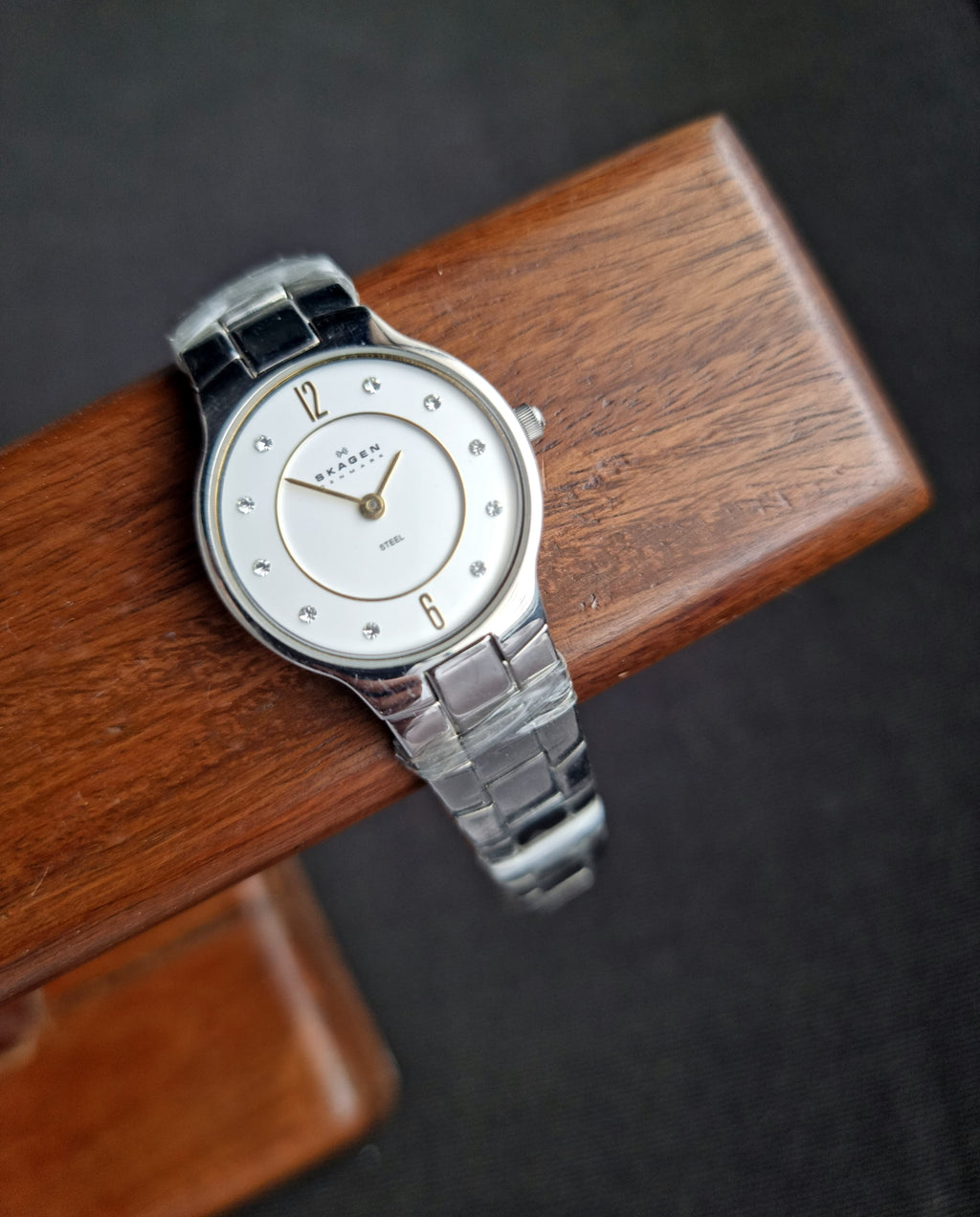 Skagen Women's 572SSGX Denmark Silver Tone Crystal Accent Watch