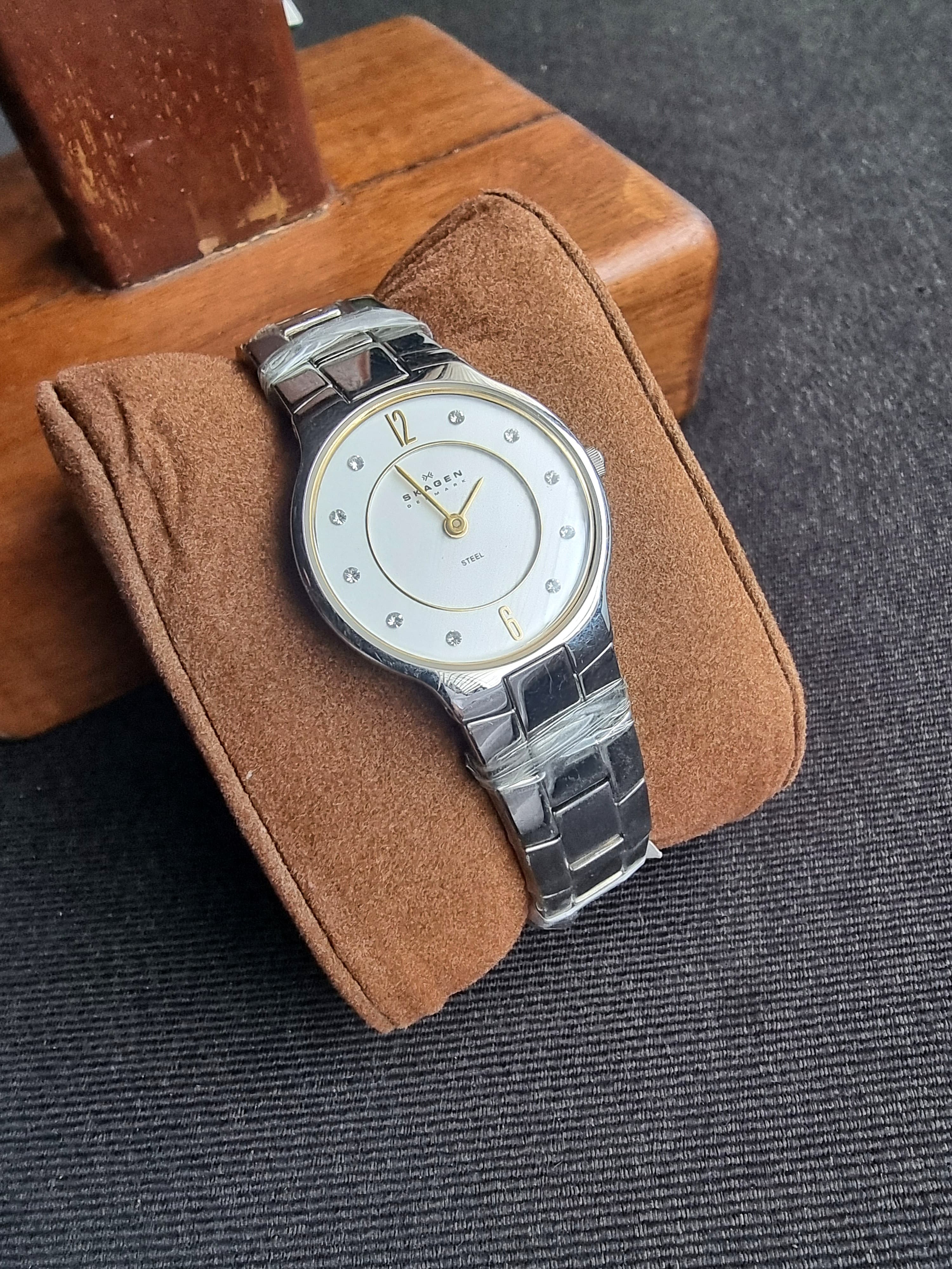 Skagen Women's 572SSGX Denmark Silver Tone Crystal Accent Watch