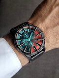 Diesel Framed Chronograph Black Leather Watch DZ4658