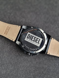 Diesel Framed Chronograph Black Leather Watch DZ4658