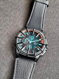 Diesel Framed Chronograph Black Leather Watch DZ4658