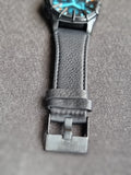 Diesel Framed Chronograph Black Leather Watch DZ4658