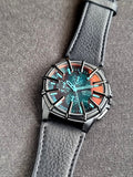 Diesel Framed Chronograph Black Leather Watch DZ4658