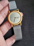 Skagen Ladies Watch Golden Casing Gray Dial Mesh Chain Quartz Watch