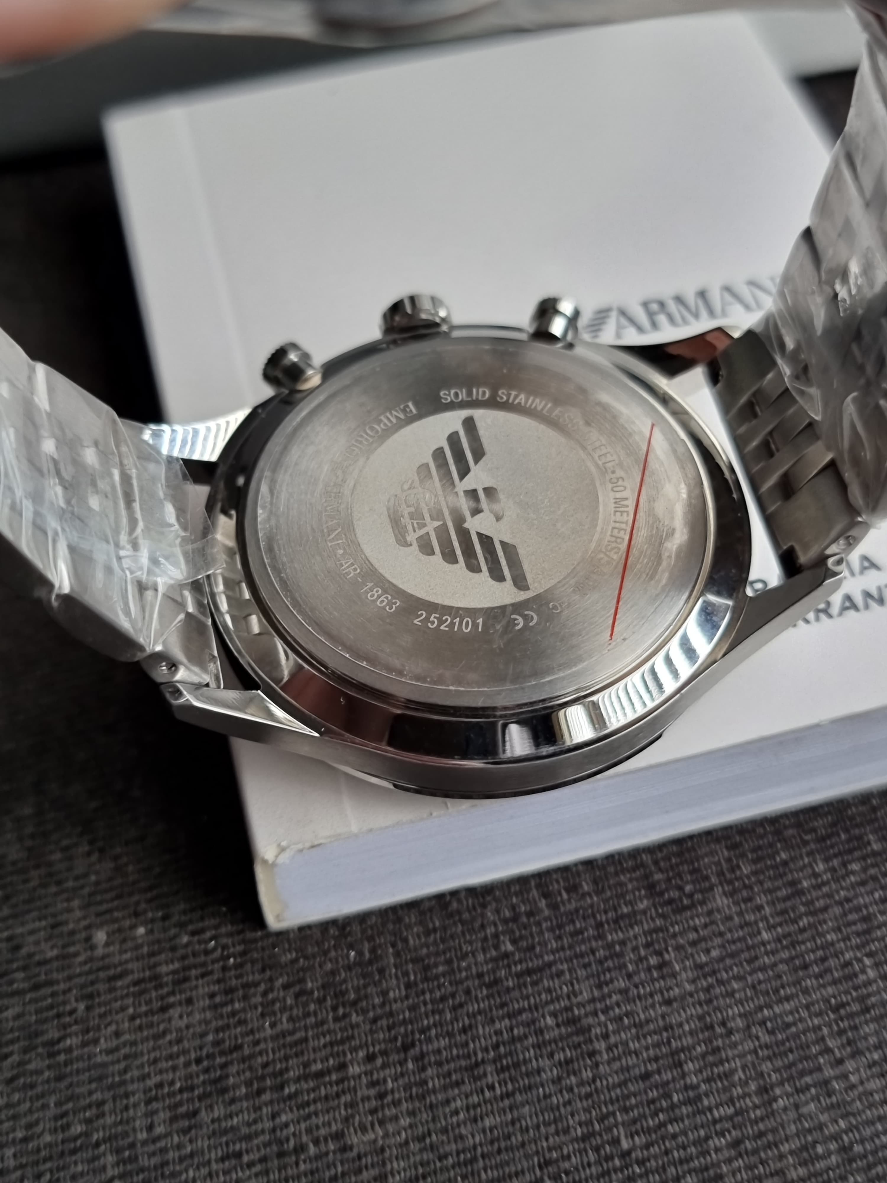 Emporio Armani Men’s Quartz Stainless Steel Black Dial 43mm Watch AR1863