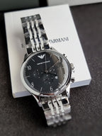 Emporio Armani Men’s Quartz Stainless Steel Black Dial 43mm Watch AR1863