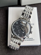 Emporio Armani Men’s Quartz Stainless Steel Black Dial 43mm Watch AR1863