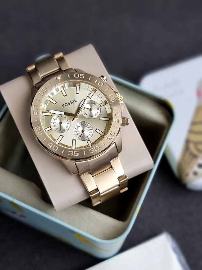 Fossil BQ2588 Bannon Men’s Gold Stainless Steel Analog Watch Hover Image